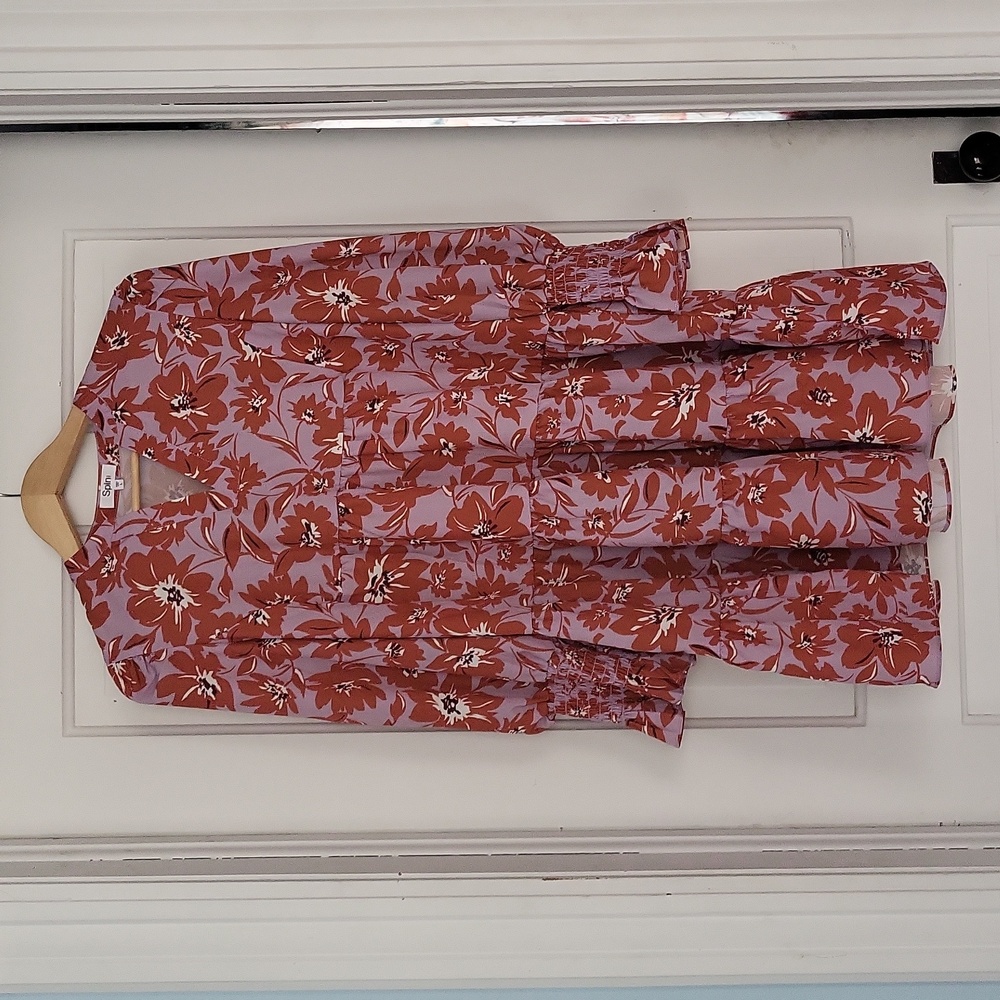 Women's NWT Spin USA floral tiered dress size large